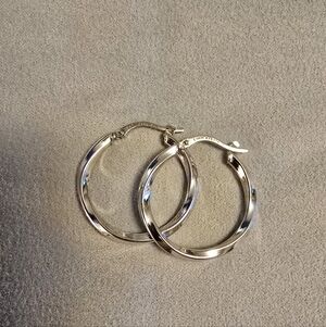 Lirm Italian Sterling Silver Twisted Style Hoops